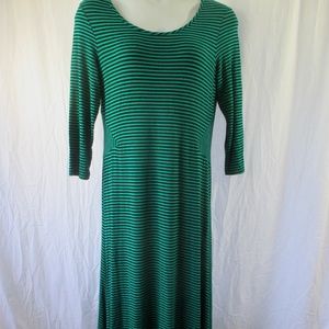 Nurture Maxi Dress Sz XL Green Black Stripe Jersey